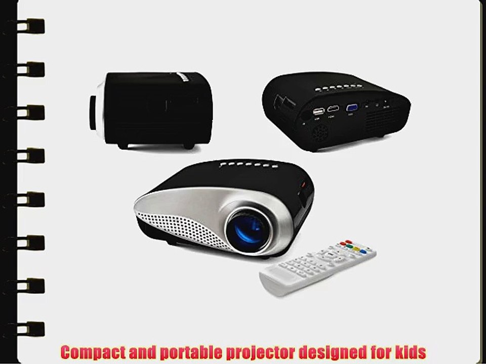 FAVI RioHD-LED-K1-BL Movie and Game Projector for Kids (Black)