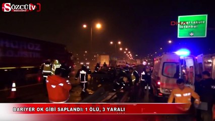 Download Video: Bariyer ok gibi saplandı: 1 ölü, 3 yaralı