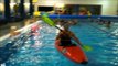Kayak Portuguese Angler apoios altos e baixos e esquimotagens piscina