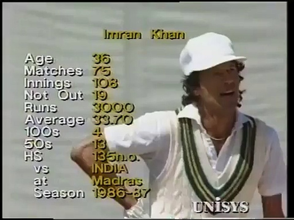 Imran Khan brilliant century against India