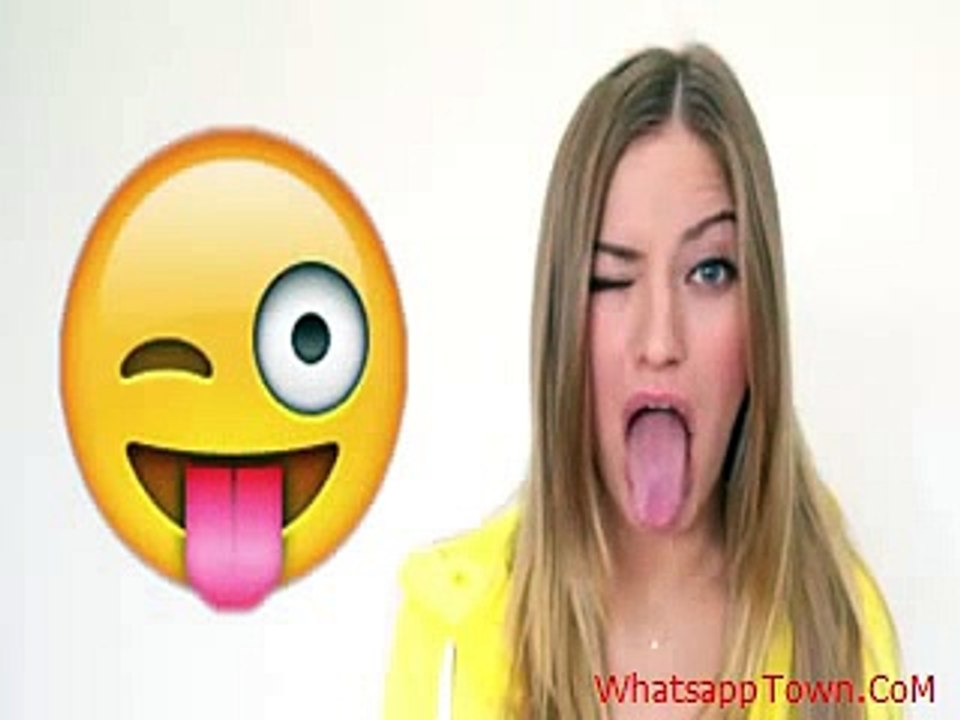 Girl Showing Whatsapp Smiles Icons Expression