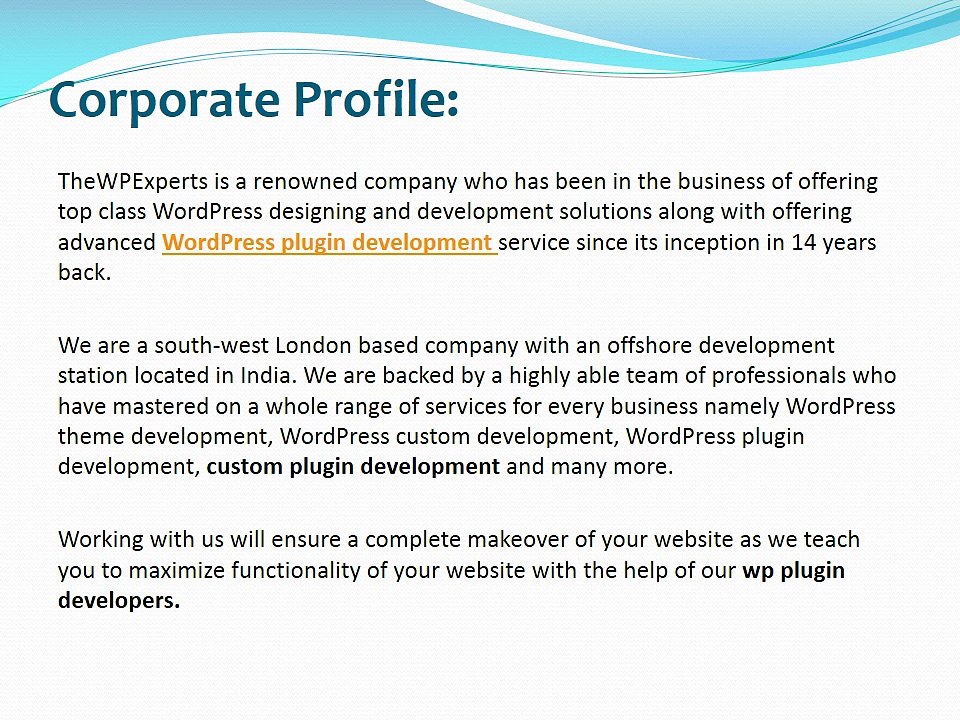 Wordpress plugin development Company India