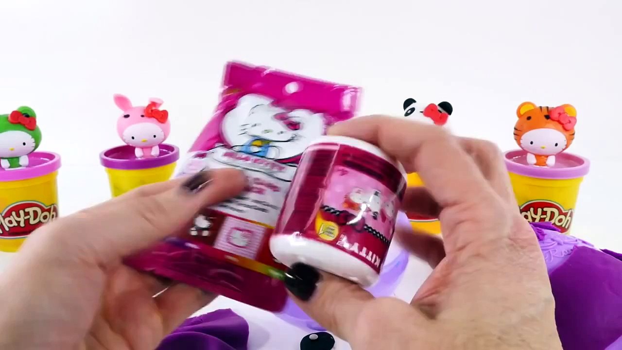 BIG Play Doh Surprise Eggs Hello Kitty Fashems Shopkins Looking HelloKitty Playdough Egg b