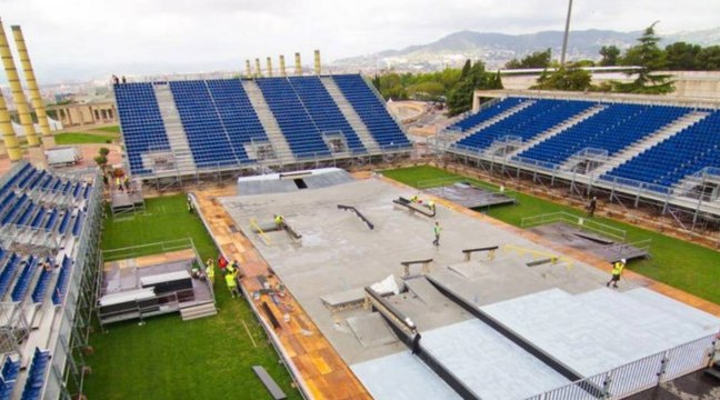 X Games Barcelone : la piscine olympique se transforme en skatepark