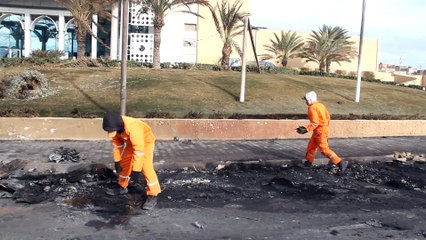 Libye : les dégâts provoqués par l'attaque contre l'hôtel de Tripoli