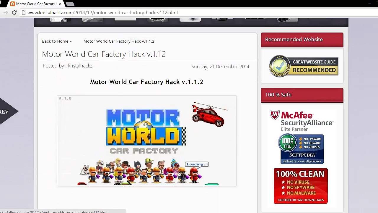 Motor World Car Factory Hack