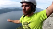 Theo Sanson traverse à 100 mètres au dessus du Lac d’Annecy