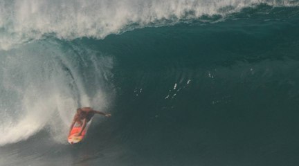 Avec le clan français dans un gros Sunset Beach