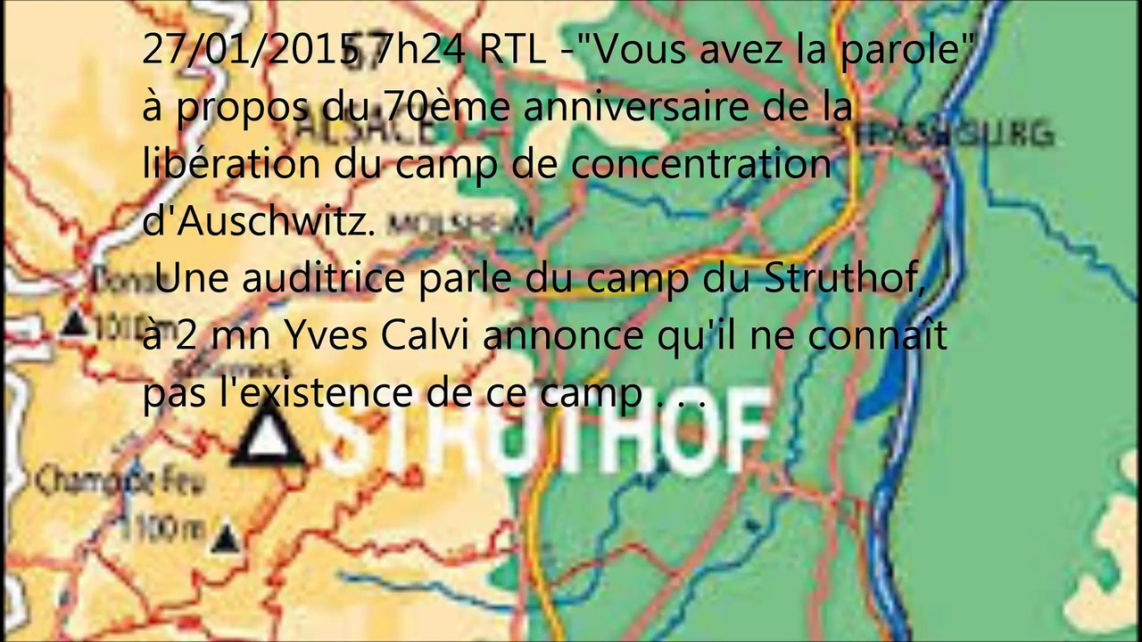 RTL 27/01/15 Yves Calvi "découvre" le camp du Struthof en France
