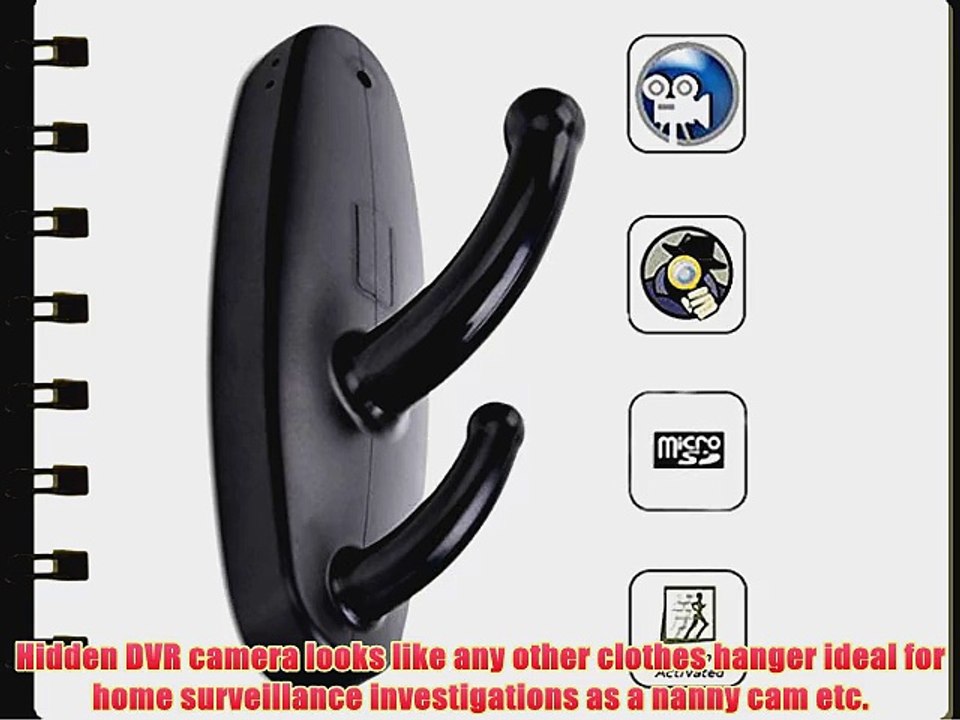 Trecks? Clothes Hook Camera - Motion Activated Spy Camera DVR - 1280x960 Quality Video. Includes