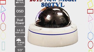 101AV 800TVL Outdoor Dome Camera 1/3 SONY Super HAD II CCD 2.8-12mm Varifocal Lens 100ft IR