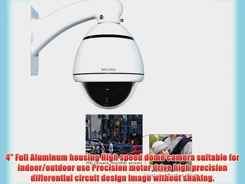 IntelliSecu 4 High Speed. 1000TVL. 10x Optical Zoom. Analog. Pan Tilt Zoom Security Dome Camera