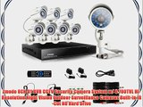 Zmodo 8CH D1 DVR CCTV Security Camera System w/ 8 700TVL Hi-Resolution Night Vision Outdoor