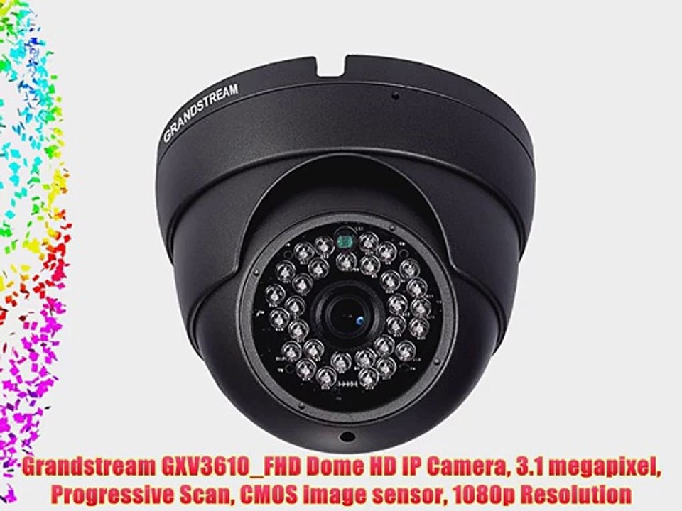 Grandstream GXV3610_FHD Dome HD IP Camera 3.1 megapixel Progressive Scan CMOS image sensor
