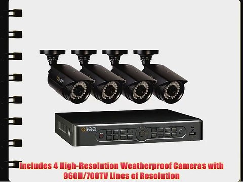 Q-See QT5682-4E3-1 8 Channel Full 960H System with 4 High-Resolution 960H/700TVL Cameras and