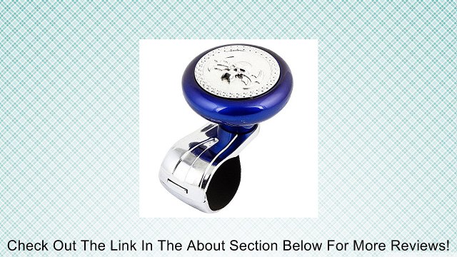 Skull Shape Blue Plastic Steering Wheel Knob Metal Handle Silver Tone Review