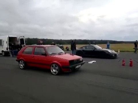 Porsche 911 Turbo 440 HP vs Golf 2 VR6 TURBO 500 HP
