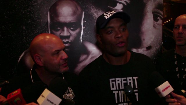 Anderson Silva talks to reporters at UFC 183 open workouts