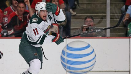 Wild's Player Zach Parise Picks Up Tooth after Taking a Puck to the Face
