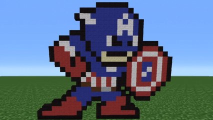 Minecraft Tutorial: How To Make Captain America (8-Bit)
