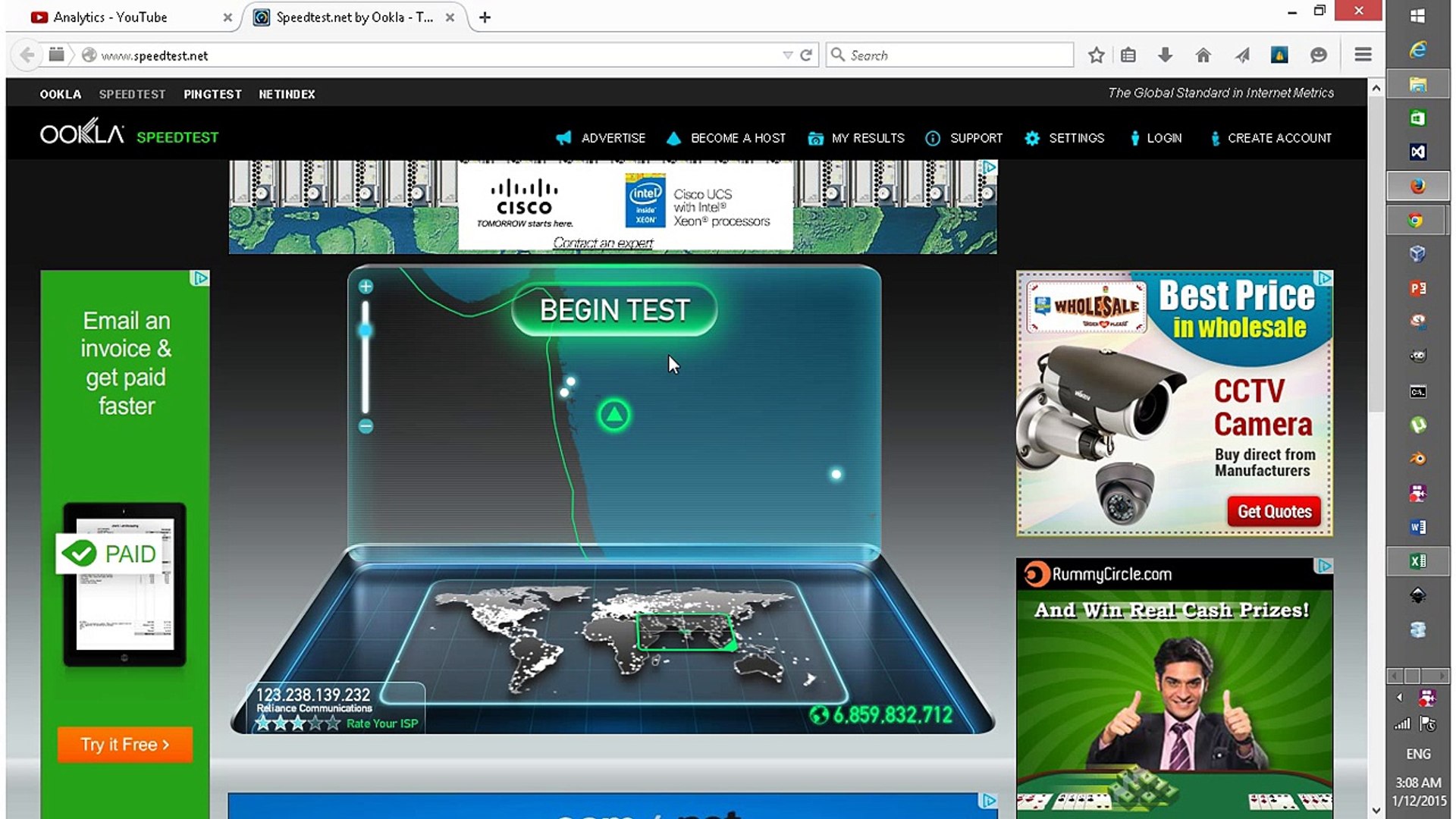 ⁣Reliance Broad Band internet Speed Test Pune