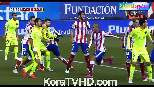 مباراة أتليتكو مدريد وبرشلونة كأس ملك أسبانيا 28/1/2015 الشوط الأول