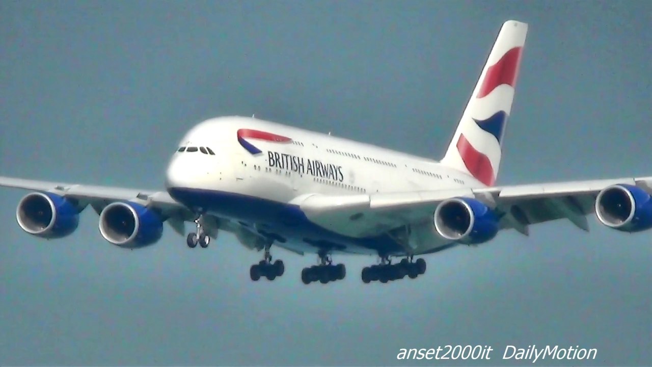 Airbus A380 British Airways Landing in Hong Kong International Airport