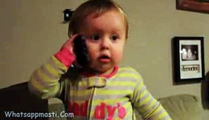 Funny Baby Talks To Dad On Phone