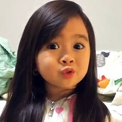 sweet little girl saying good night.