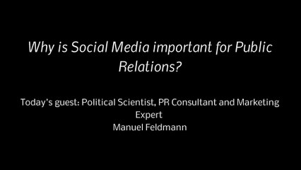 Manuel Feldmann about the importance of Social Media