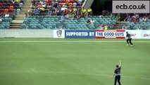 Englishman Moeen Ali Throws The Bat In The Air