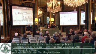 Conclusions du colloque par Paule René-Bazin et Elsa Marguin-Hamon