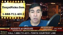 Memphis Grizzlies vs. Denver Nuggets Free Pick Prediction NBA Pro Basketball Odds Preview 1-29-2015