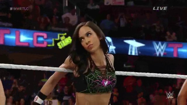 Part one-WWE TLC 2014 AJ Brooks as AJ Lee vs Nikki Bella,spider outfit