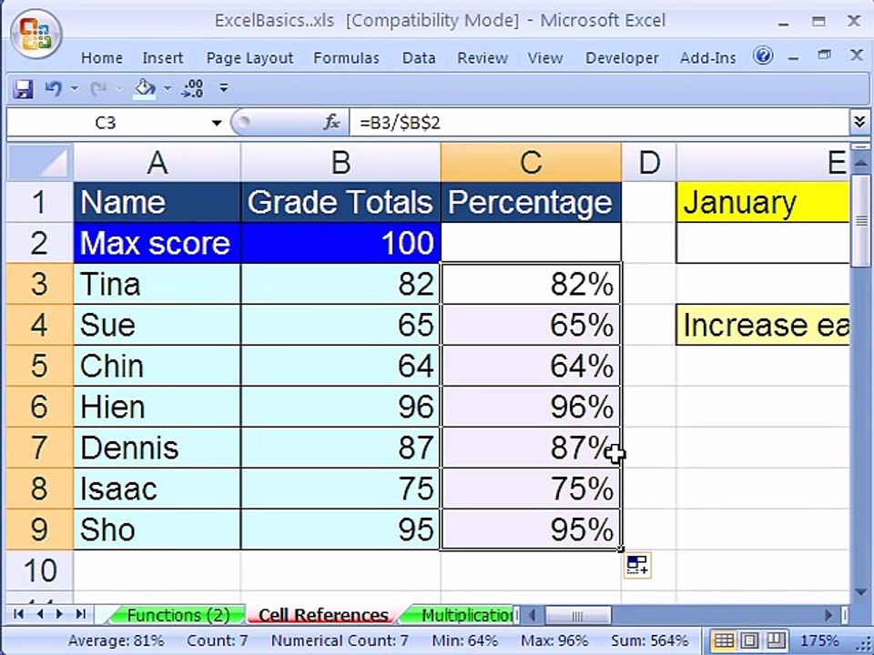 ---Excel Basics #8- Cell References Relative -u0026 Absolute