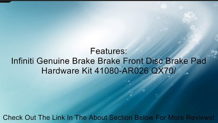 Infiniti 41080-AR026, Disc Brake Pad Pin Clip Review