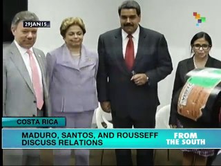 Rousseff, Maduro and Santos take a break from CELAC summit to catch up