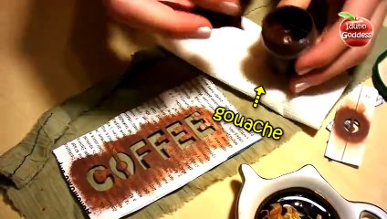 Creative Candle Jar - Coffee Theme Handmade Candlestick with Stencil Painting