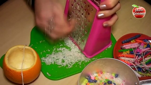 Halloween Candle out of an Orange - Easy Halloween Handmade Decorations and Crafts