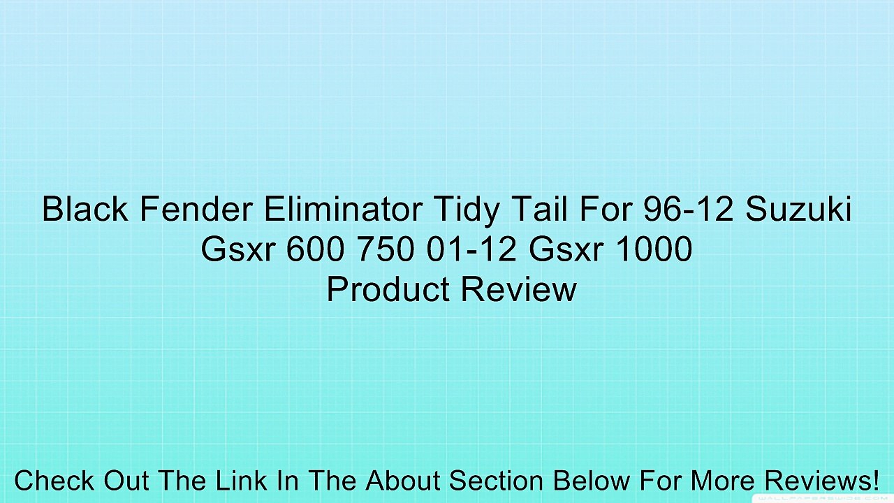 Black Fender Eliminator Tidy Tail For 96-12 Suzuki Gsxr 600 750 01-12 Gsxr 1000 Review