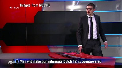 Man with fake gun interrupts Dutch TV, is overpowered