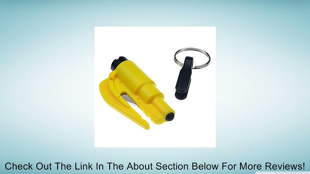 Generic Emergency Car Escape Tool 3-in-1 Hammer Knife and Keychain Tool Kit with Hammer Automobile Seat Belt Cutter Emergency Glass Breaker (Yellow) Review