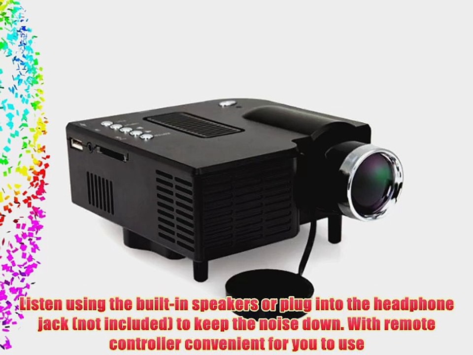 24W Mini Multimedia LCD Image System LED Projector with SD / USB / AV / VGA /HDMI Port