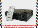 APAC SHOWMX HD-5 Micro LED Projector WXGA HD 720p 500 Lumens Portable HDMI USB Multimedia DLP