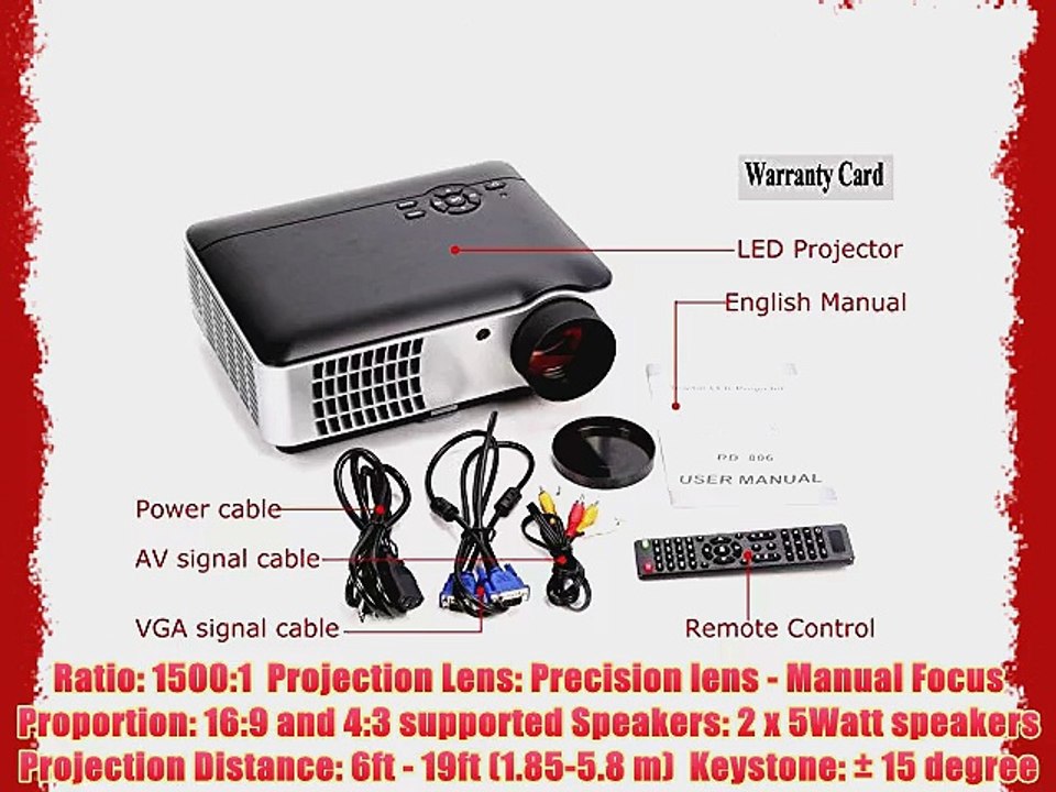 Beyondtek? Multimedia Projector Home Theater Video Games Gaming Business Presentations (RD-806)