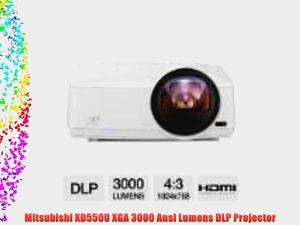 Mitsubishi XD550U XGA 3000 Ansi Lumens DLP Projector