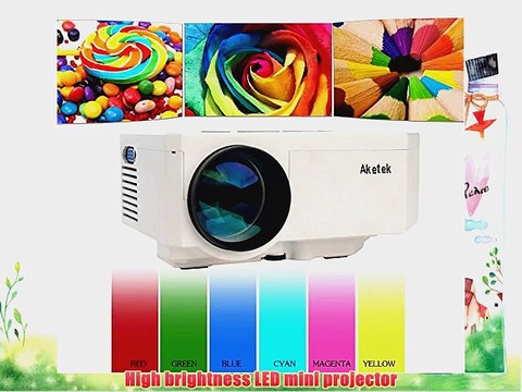 Aketek? Mini Led Projector HDMI Home Theater LED Projector Support HDMI VGA AV USB HDMI Portable