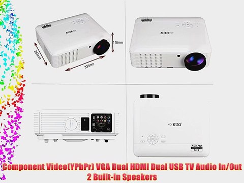 EUG 3500 Lumens 1080p LED HD 3D Ready Home Office Projector 1280 x 800 For Home Theater Gaming