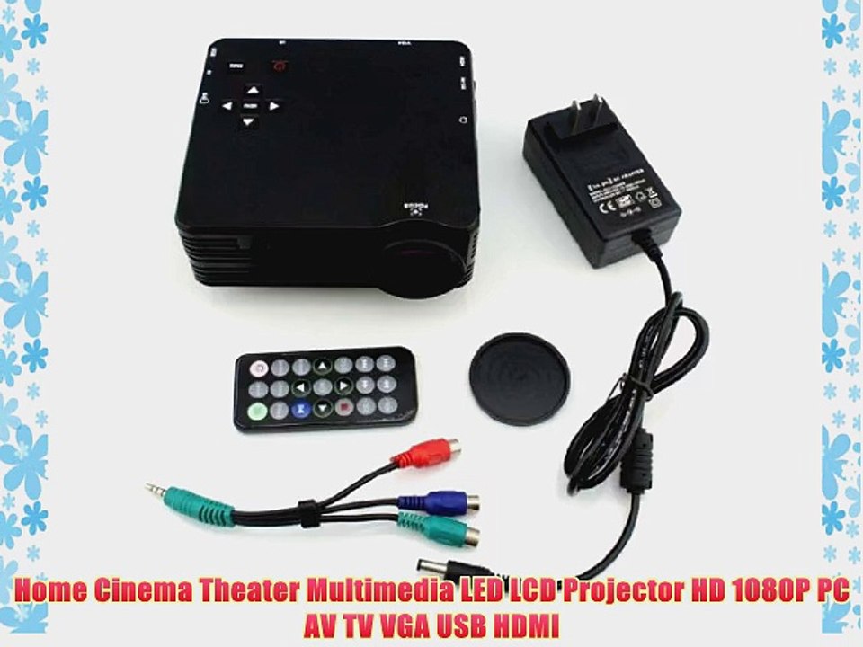 Home Cinema Theater Multimedia LED LCD Projector HD 1080P PC AV TV VGA USB HDMI