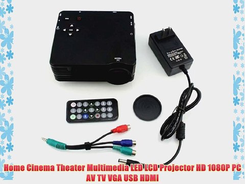 Home Cinema Theater Multimedia LED LCD Projector HD 1080P PC AV TV VGA USB HDMI